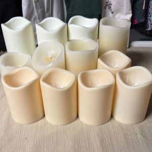 Elegant Cream and White LED Candles Set